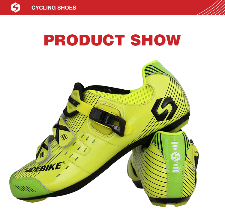 Anti Skid Fluorescent Cycling Shoes , Road Bike Riding Shoes Low Wind Resistance