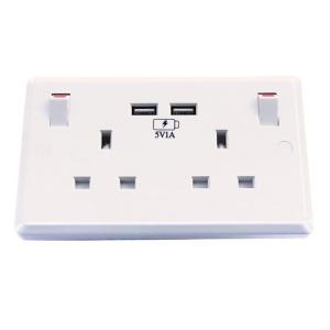 Wholesale British Standard USB Wall Switch Socket , 110V ~ 250V 13A Charging Socket Panel from china suppliers