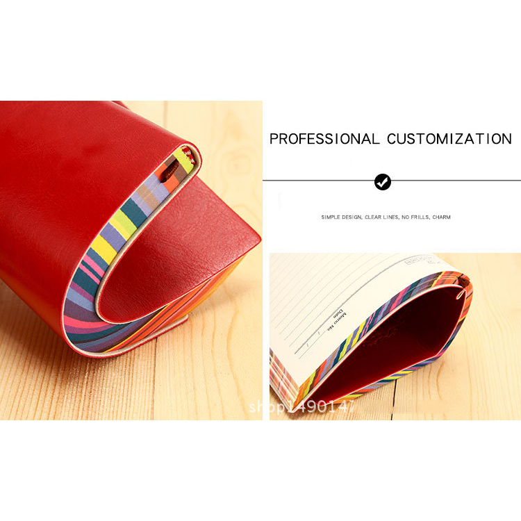 2 Colors Memo Pads Style Custom A5 Hardcover PU Leather Journal Planner Printing