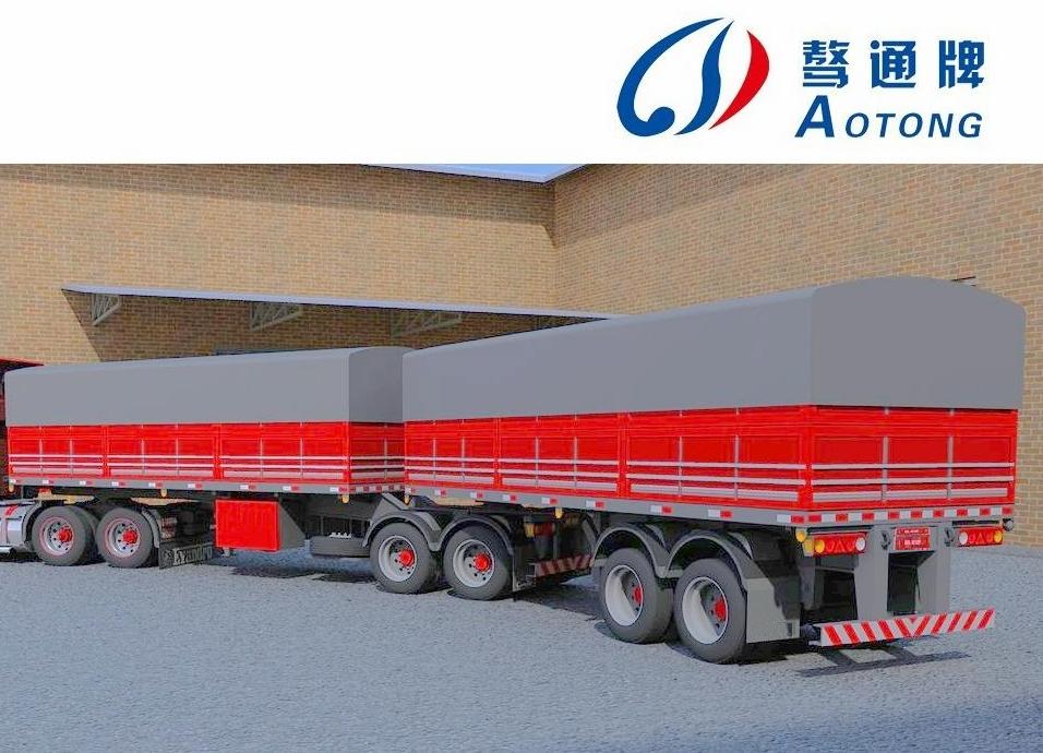 40 Ton 45 60 Cubic U Type Tandem Tipper Trailer with Tandem Hydraulic Lift and Design