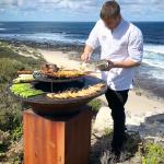 Outdoor Rust Charcoal Corten Steel BBQ Grill Heavy Duty