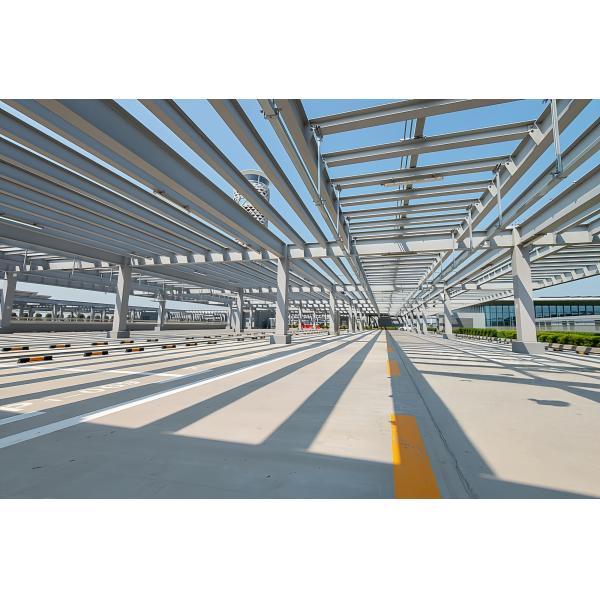 Steel structure building interior view