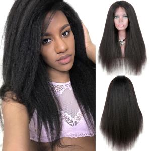 Wholesale Yaki Kinky Straight Full Lace Wigs Human Hair No Chemical No Tangle from china suppliers