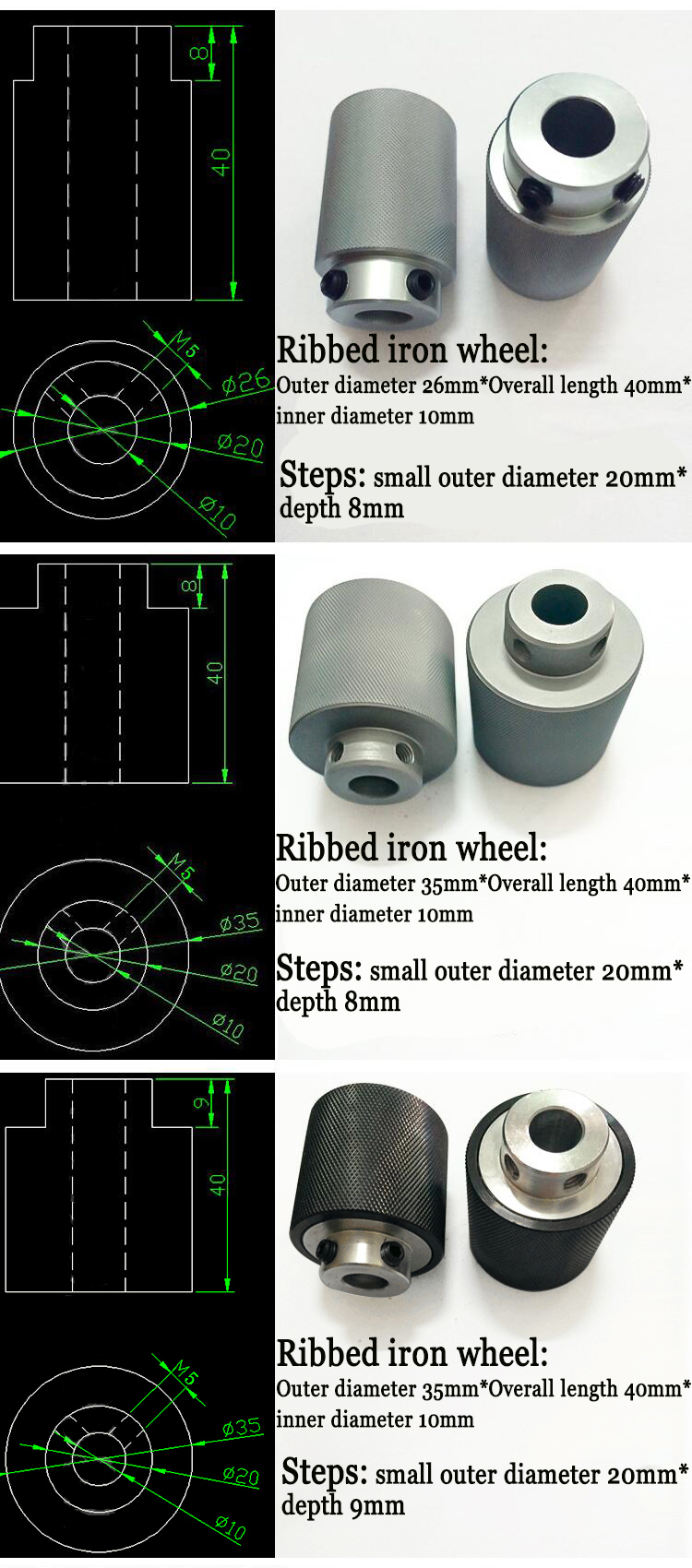 Customized Wire Feeding Wheel Aluminum Core Encapsulated Roller Pulley Guide Wheel Driving Wheel