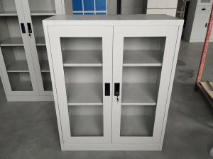 China Half height swing open glass door storage file cabinet Powder coating surface on sale