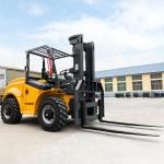 EPA Certified Rough Terrain Straight Mast Forklift 4ton 5ton High Strength