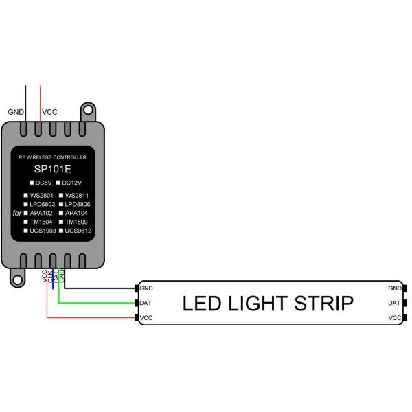 Wireless RF led pixel controller SP101E