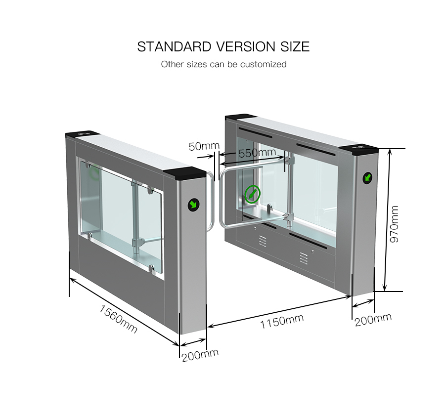 HCW 510mm Width Swing Automatic Gate Bidirectional Turnstile Entry Systems