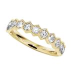 US5-US11 Honeycomb Wedding Band Gold Plated 925 Sterling Silver Ring
