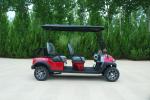 2+2 Dark Red Electric Golf Cart 72v Off Road High Speed With Seat Belts Lithium