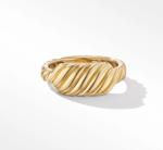 Customized Logo Gold Plated David Cable Wave Men's Stainless Steel Rings