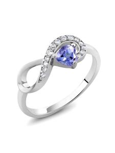 Wholesale Antique Style Blue Sapphire Engagement Ring Set 14 White Gold from china suppliers