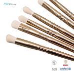 Shiny Gold Synthetic Hair 6PCS Eyes Makeup Set Aluminum Ferrule