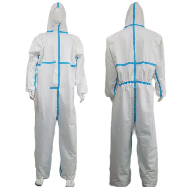Disposable Coverall Item CE Type4/5/6 50GSM-70GSM Microporous Industrial 175