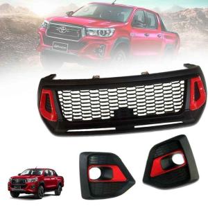 Wholesale Matte Black Red Modified Car Parts Abs Front Grille Grill For Toyota Hilux Revo Rocco M70 M80 18-20 from china suppliers