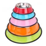 10oz - 50oz Volume Non Slip Pet Feeder Powder Coated Stainless Steel Dog Food