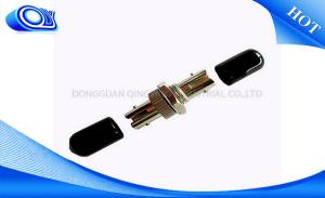 Wholesale ST flange Simplex singlemode metal ST adaptor black dust cap Fiber Optic Adapter for FTTH from china suppliers