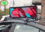 Waterproof Car LED Sign Display , Outdoor Full Color Taxi Roof Screen Double