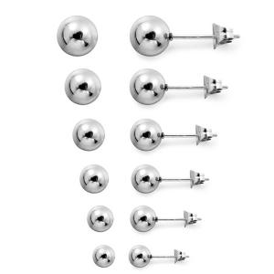 Wholesale Fashion Jewelry Earrings Stainless Steel Round Ball Stud Earrings 4-10mm from china suppliers