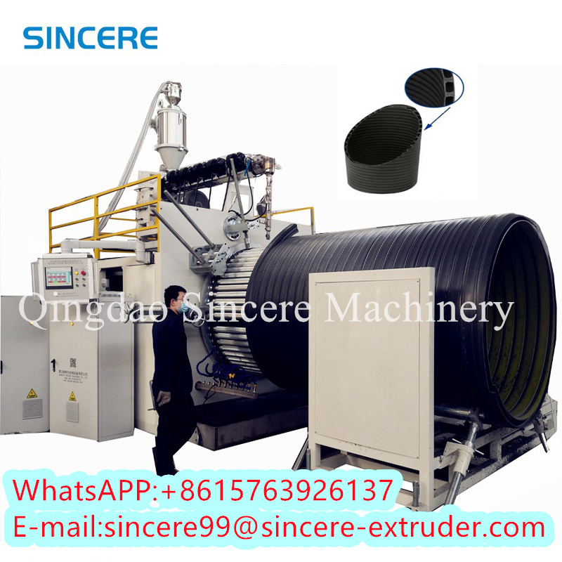 PE HDPE PP Winding Spiral Pipe Extrusion Line Hollow Wall 200kW-500kW