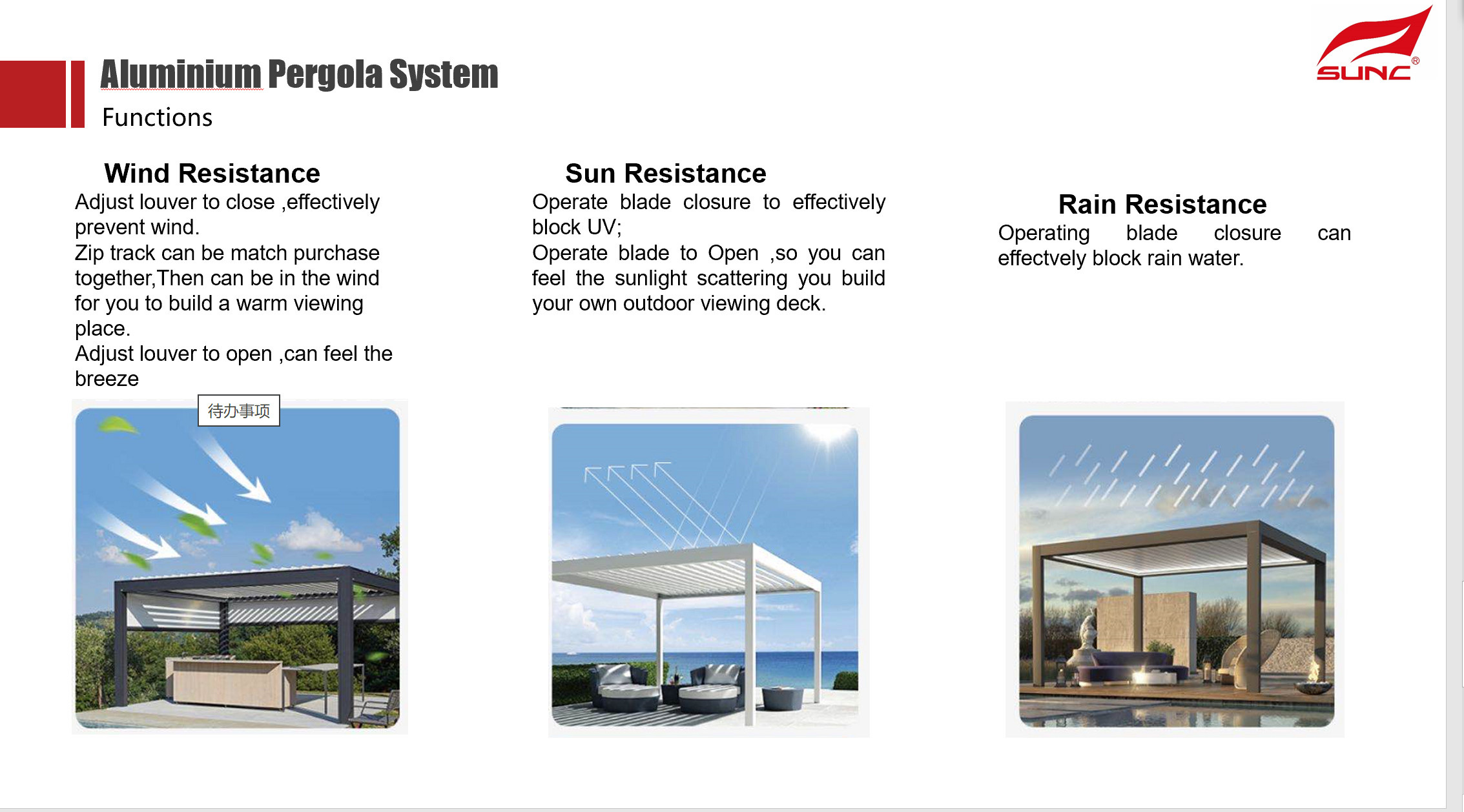 Waterproof Aluminium Motorized Louvered Pergola With Led Light