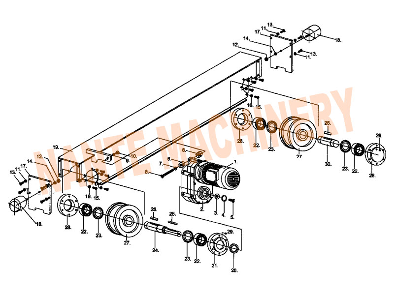 Black Wheel For Single / Double Hollow Shaft End Carriage With Smooth Surface