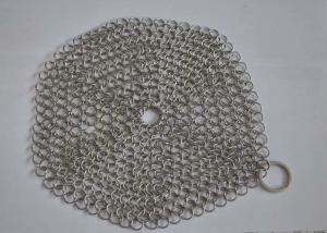 Wholesale Custom Pan Stainless Steel Chainmail Scrubber 10mm Outside Diameter , Eco Friendly from china suppliers