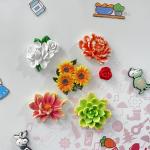 Cute Flower Customized Logo 3D Soft PVC Rubber Fridge Magnets 2D 3D For Fridge