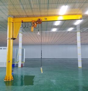 Wholesale 2 Ton Free Standing Jib Crane 270 Degree Electric Slewing Arm Span 4.5-6m from china suppliers