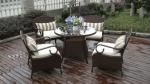 Garden Outdoor Rattan Sofa Set , Luxury Hairy Rattan Furniture