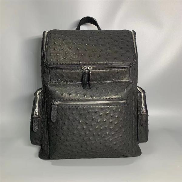 Authentic Real Ostrich Skin Men's Large Business Travel Backpack Genuine Exotic