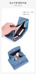 ANTI-THEFT BRUSH WOMEN'S LEATHER WALLET SHORT CARD BAG THREE FOLD SMALL WALLET