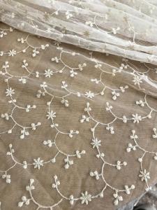 Wholesale Ivory Vintage Floral Nylon Lace Fabric By The Yard For Wedding Dresses 120cm Width from china suppliers