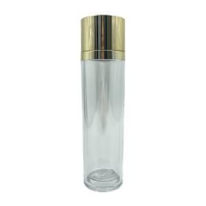 Wholesale Gold Cap PETG Plastic Bottles Luxury Cosmetic Containers For Toner 100ml 120ml from china suppliers