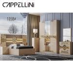 Solid Wood Home Bedroom Furniture Set Durable MDF Panel Bed Wardrobe