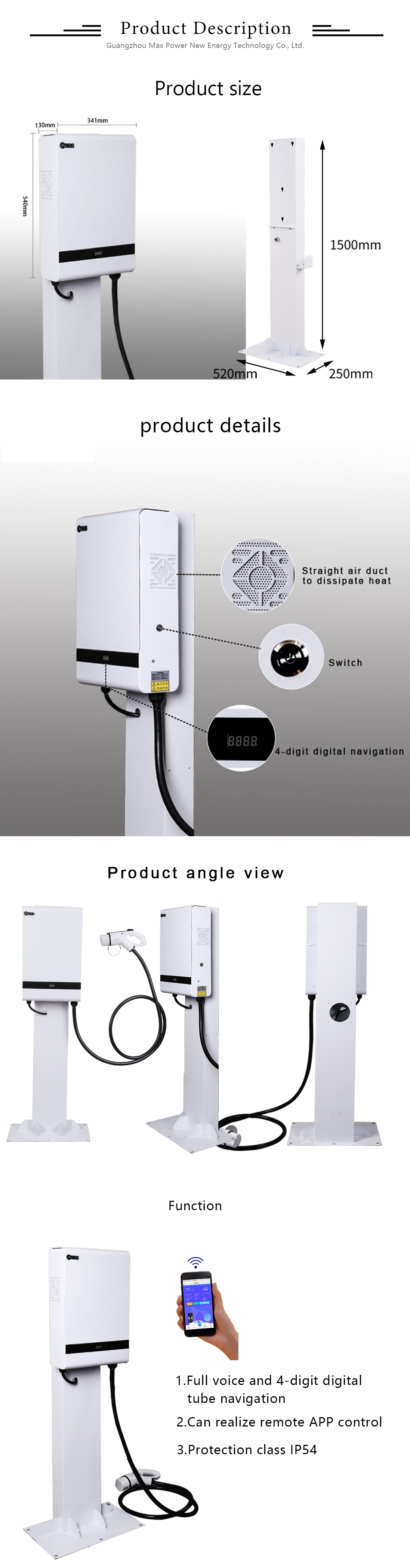 High Gbt Ev Charger Station 7Kw Wallbox for Tesla Electric Vehicles Car Fitment Tesla