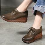S135 2020 literary ethnic lace-up leather single shoes processing, breathable,