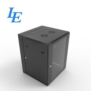 Wholesale 6U 9U 12U 15U 18U RAL9004 Black Swing Out Double Section Wall Mount Cabinet Server Rack Enclosure 600 Mm Glass Door from china suppliers