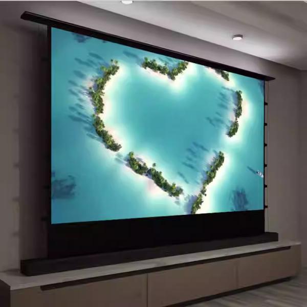 Home Theater 120 Inch UST Projection Screens Motorized Floor Rising Projector