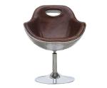 Vintage Retro Style Aviator Leather Swivel Chair For Kitchen / Dining / Office