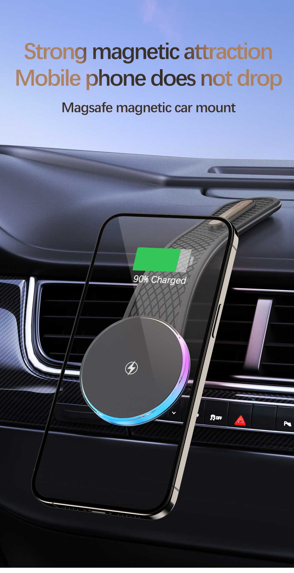 Quick Charge Universal Wireless Car Charger 5W/7.5W/10W/15W Output for Mobile Phone Smart Match