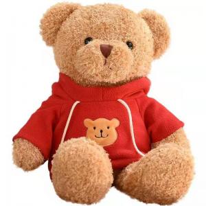 Wholesale 30cm Red Cute Little Hoodie Teddy Bear Plush Toys Girl Sleeping Pillow from china suppliers