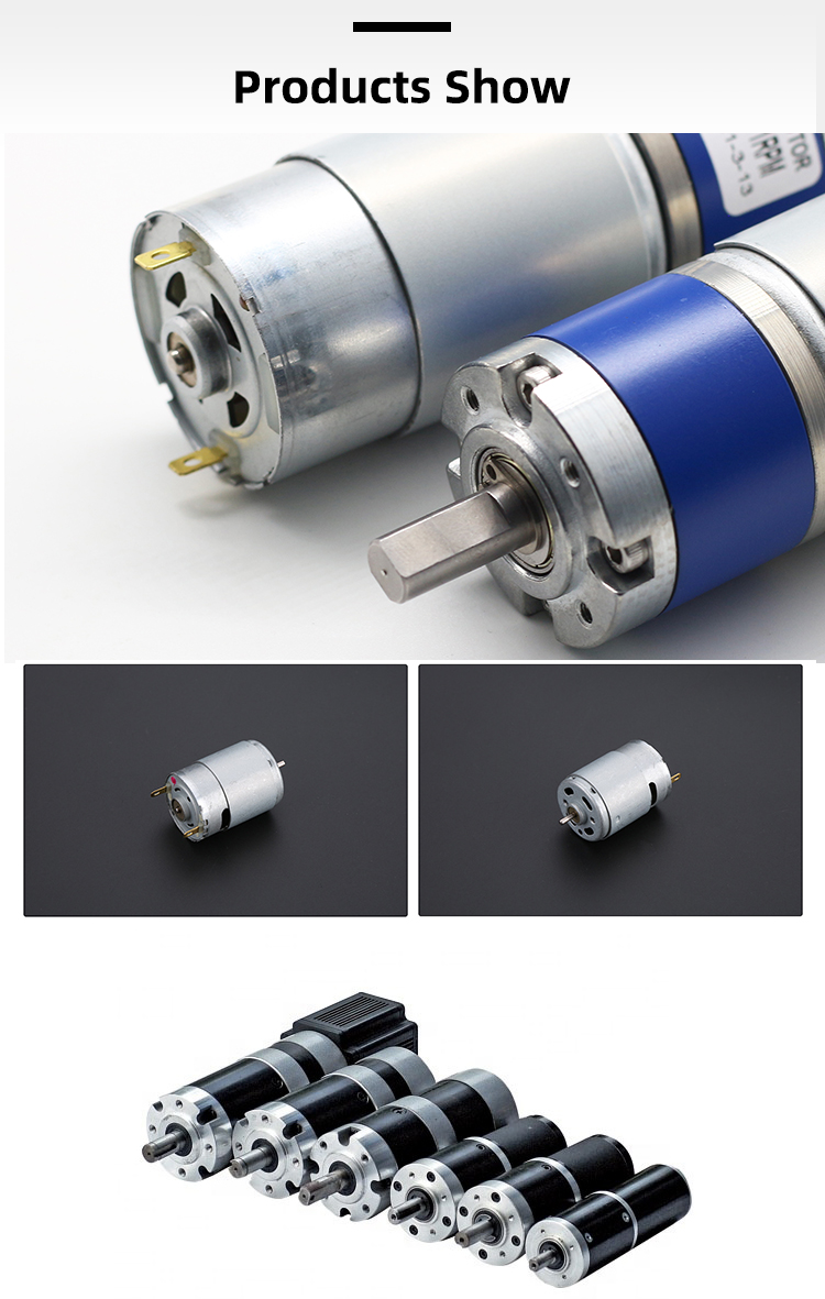 Low Rpm Dc Planetary Gear Motor 36mm 12v 24v Black High Torque