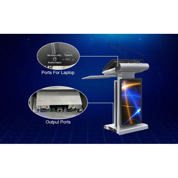 Smart Multimedia Podium with Adjustable Screen Angle 1920x1080 Resolution and Max Lifting Height 150mm