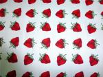 Red Strawberry Printed Cotton Canvas / Anti Dirt Baby Cotton Fabric