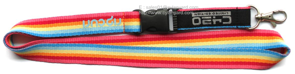 Woven frame polyester lanyards