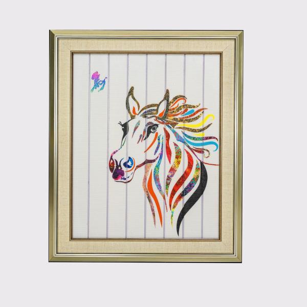 Chinese Zodiac Painting Twelve Animals Horse Home Decor Ribbon Painting Framed
