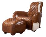 Defaico Saddle Leather Chair And Ottoman Antique Leather Armchairs