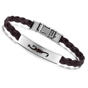 Wholesale Tagor Stainless Steel Jewelry Super Fashion Silicone Leather Bracelet Bangle TYSR002 from china suppliers