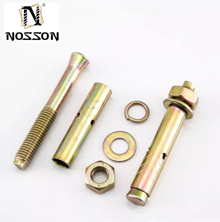 Bright Finish SS304 Hexagon Built-in Sleeve Expansion Screw for Concrete Anchor Installation Longer Life TiCN Coating